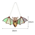thumbnail image 6 of Hariumiu Decor Halloween Bat Decoration Metal Chain Stained Glass Suncatcher Indoor Window Wall Hanging Bat Decor Party Supplies, 7.87"x3.35", 6 of 8