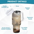 thumbnail image 4 of 40 oz Insulated Stainless Steel Tumbler Double Wall Stainless Steel Tumbler with 2-Way Drinking Oil Painting Of Giraffe, 4 of 9