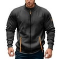 thumbnail image 3 of Men's Zip Up Pullover Jacket Lightweight Athletic Top For Gym Running Workout Casual Streetwear, 3 of 6