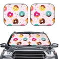 thumbnail image 2 of Goofa Donut Pattern 2 Piece Car Windshield Sun Shade Foldable | Front Windshield Shade for Sun, Heat and UV Rays | Sunshade for Car Front Window-Small, 2 of 7