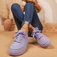 thumbnail image 3 of Platform Fashion Sneakers for Women 2025 Casual Leather Lace up Chunky Walking Flats Spring Fall Shoes, 3 of 7