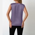 thumbnail image 6 of Stichou Women's Silk Satin Tank Tops V Neck Casual Spring Sleeveless Business Work Blouses Dressy Summer Shirts Purple M, 6 of 6