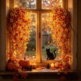 thumbnail image 4 of Fall Artificial Hanging Flowers for Outdoor, 2 Pcs Fake Mums Lilys Leaves Faux Flowers Outdoor Fall Decor, UV Resistant Silk Flower for Front Door Porch Planters Patio Yard Garden, 4 of 7