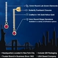 thumbnail image 2 of Gem Stone King 14K Yellow Gold Red Ruby and Lab Grown Diamond Earrings for Women | 1.06 Cttw | Gemstone July Birthstone | Round 4MM, 2 of 6