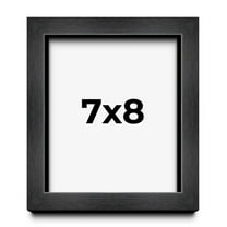 7x8 Frame Black Charcoal Grey Wood Textured Picture Frame | 0.75 Inch Moulding Width | Gunmetal