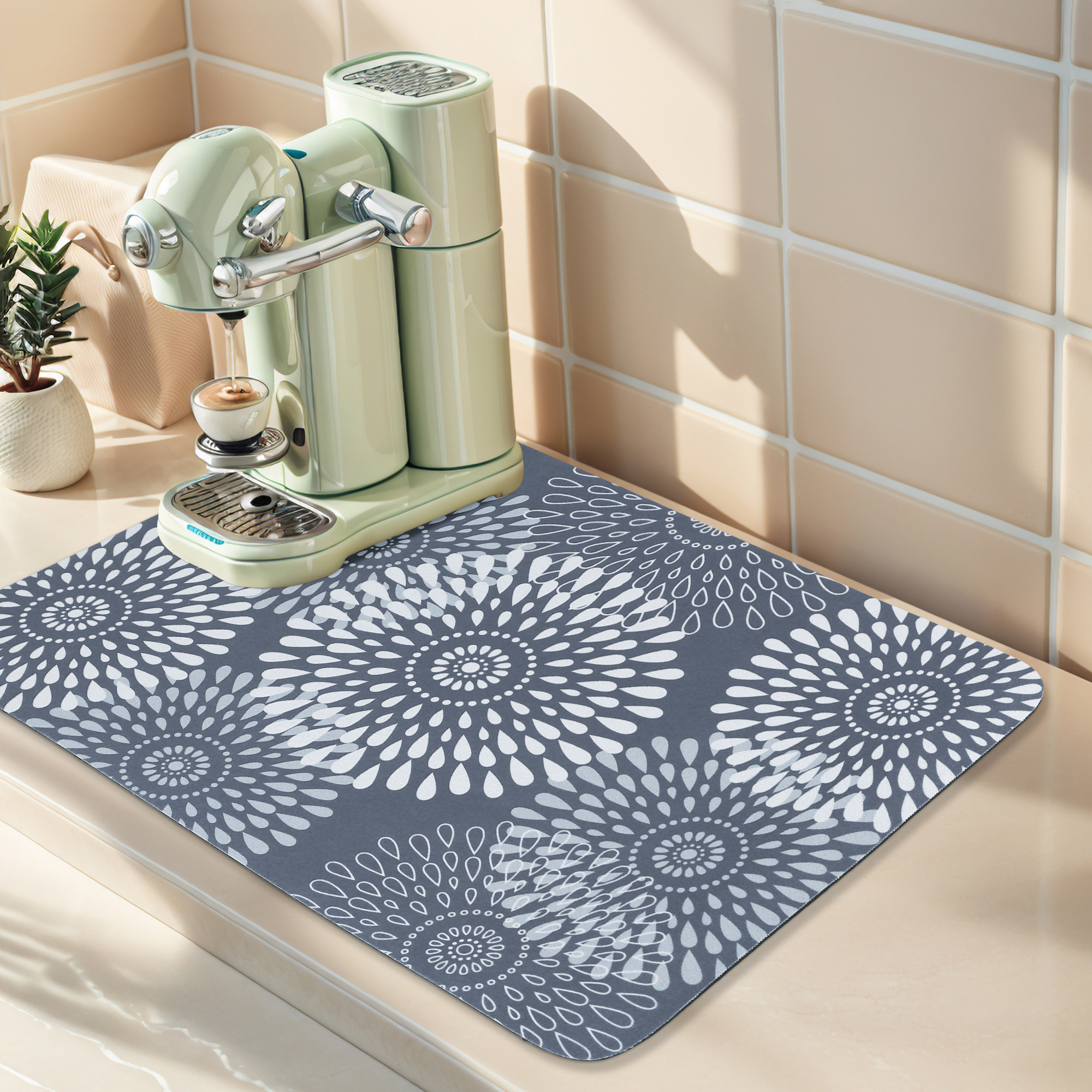 Unique Bargains Quick Dry Dish Drying Mats for Home Gray 19.7*15.7 inch