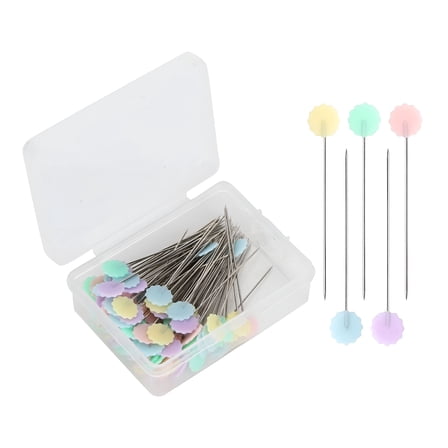 ACDANC 100pcs Flower Head Sewing Pins Flat Head Straight Quilting Pins for Sewing DIY Projects