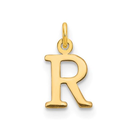 Finest GoldXNA1160Y-R 14K Yellow Gold Cutout Letter R Initial Pendant