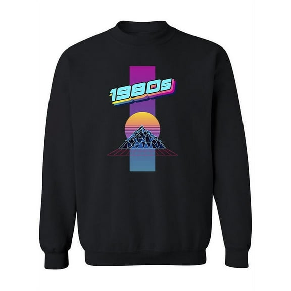 Vaporwave Mountains 1980's Sweatshirt Women -Image by Shutterstock, Female 3X-Large