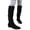 Black, variant on Women's Slouchy Faux Suede Knee High Boots Wide Calf Comfortable Pull On Flat Dress Booties