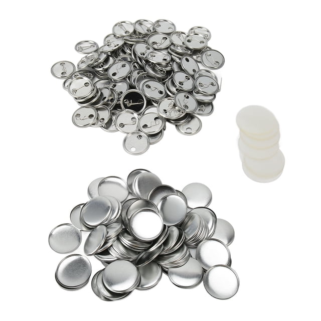 Juego de 100 piezas de insignias de botones en blanco, forma redonda, prevención de óxido, fácil impresión, kit de insignias para máquina para hacer botones, 32 mm/1,3 pulgadas