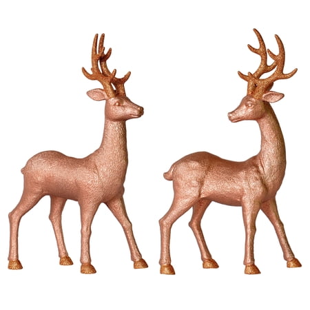 Vickerman 16.5 Rose Gold Deer Christmas Ornament Set
