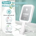 thumbnail image 3 of DECLUTTR Travel Makeup Mirror, 15x Magnifying Vanity Mirrors, 3 in 1 Hand Held Tabletop Hanging LED Mirror, White, 3 of 8