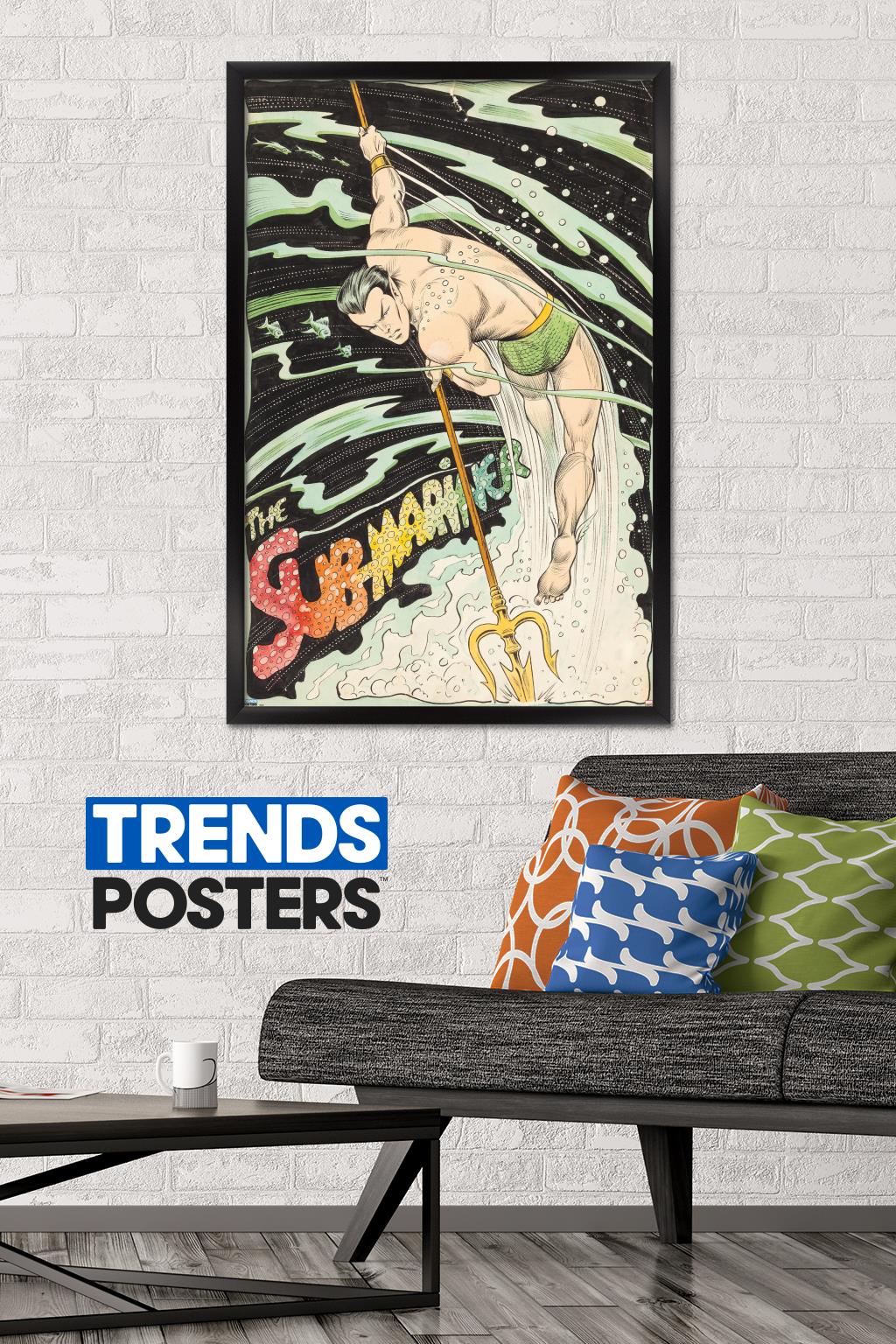 Marvel Comics - Sub-Mariner - Trident Wall Poster, 22.375" x 34", Framed