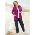 thumbnail image 6 of Woman Within Plus Size Better Fleece Zip-Front Hoodie Long Oversized Sweatshirt, 6 of 6
