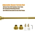 thumbnail image 4 of Heavy Duty Shower Rod, Adjustable Shower Curtain Rod, Expandable 47-84 Inch, Permanent Mount Shower Rod, Never Rust Stainless Steel For Window Curtain and Closet, Brushed Gold, 4 of 14