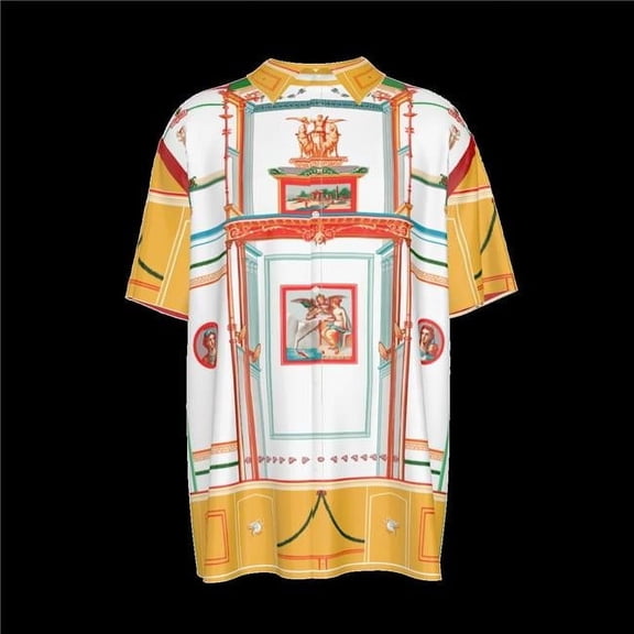 The House of Divino ADS-3MCSDS08-06CLC-FFFFFF-4XL Enchiladas & Sour Cream Short Sleeve Button Shirts - 4XL