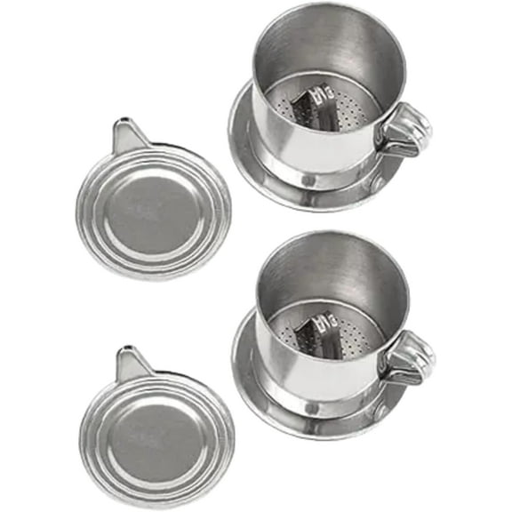 2 Set Vietnamese Coffee Filter Stainless Steel Coffee Pot Drip Infuse Cup Brewing Teapot No Need Paper Drip Coffee Pot Machine Filter Attractive processing