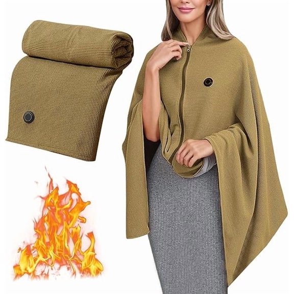 Heated Shawl Scarf for Women Wraps Portable Warmer with USB Port Home Office Blanket 2026, Not Included Power Bank