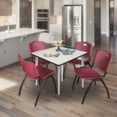 thumbnail image 2 of Regency Kahlo 48 in. Square Breakroom Table- Maple Top, Chrome Tapered Legs, 2 of 5