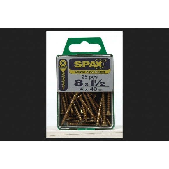 Tornillo SPAX Phillips/cuadrado, 40 mm, amarillo zinc, 25 unidades