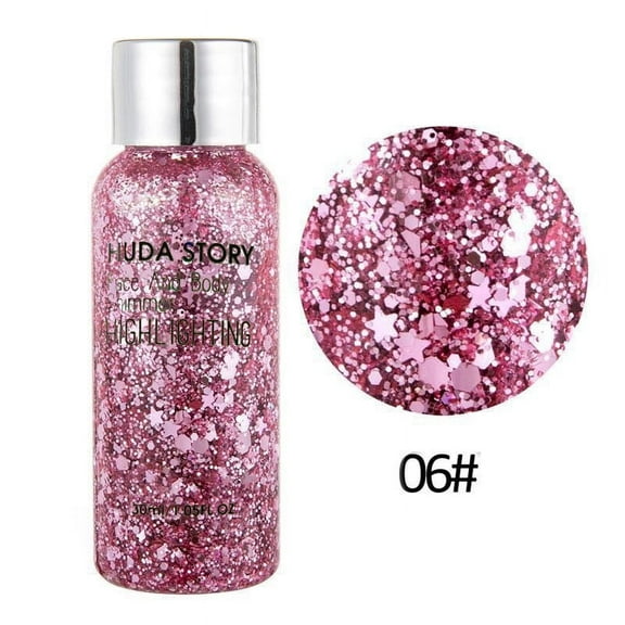Mermaid Sequins Body Glitter Gel, Holographic Chunky Face Glitter, Long Lasting Festival Party Makeup Gel, Multi Use Face Hair Nail Glitter Gel