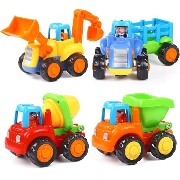 Coches Toy ORWINE con motor de fricción por inercia para niños pequeños de 18 m o más, 4 unidades
