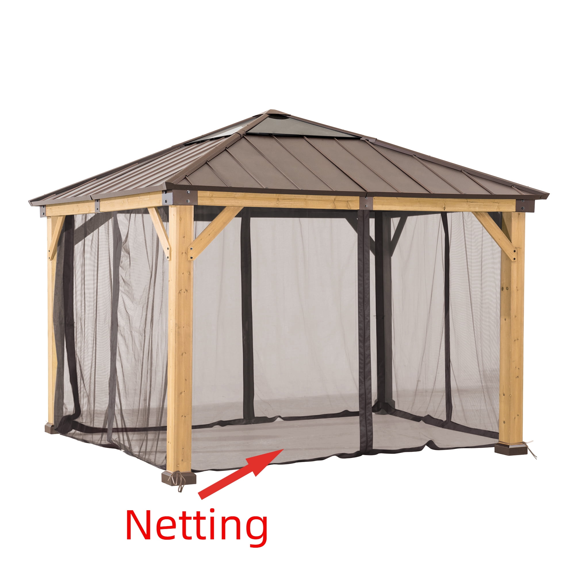 Sunjoy Universal Mosquito Netting for 11 ft. ×11 ft. Wood-Framed Gazebos