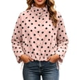 thumbnail image 3 of TaTaai Women's Polka Dot Stand Collar Jacket Button Down Lightweight Windbreaker with Pockets for Spring, 3 of 8