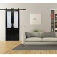 thumbnail image 2 of Millbrooke 36x84 Center Opening Vinyl Barn door kit Black with Frosted Panels, 2 of 4