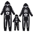 thumbnail image 6 of SYNPOS Halloween Parent-Child Warm Family Matching Jumpsuit Holiday Cosplay Pajamas 3D Skeleton Print One Piece Hooded Sleepwear Loungewear for Adult Kids Party, 6 of 6
