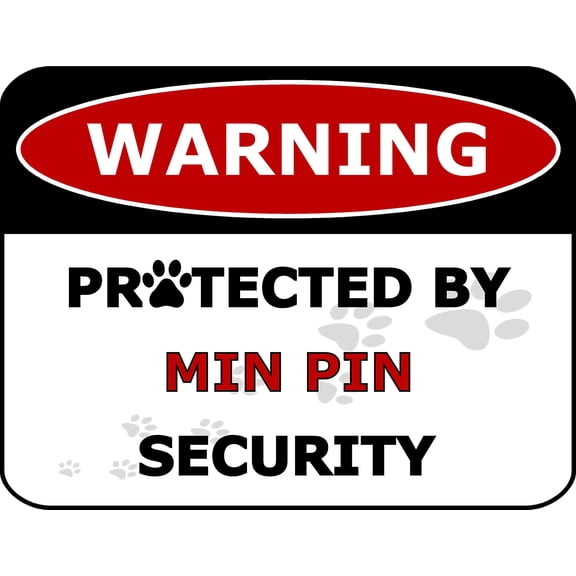 PCSCP Warning Protected by Min Pin Security 11.5 inch by 9 inch Laminated Dog Sign