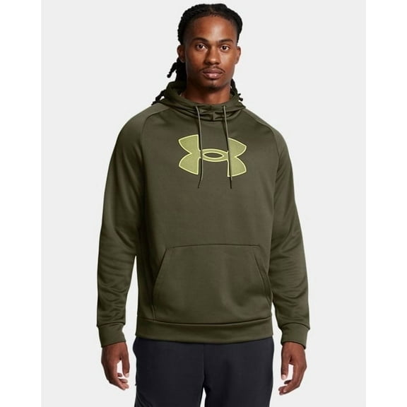 Men's XL Armour Fleece® Big Logo Hoodie Marine Green/Lime Yellow