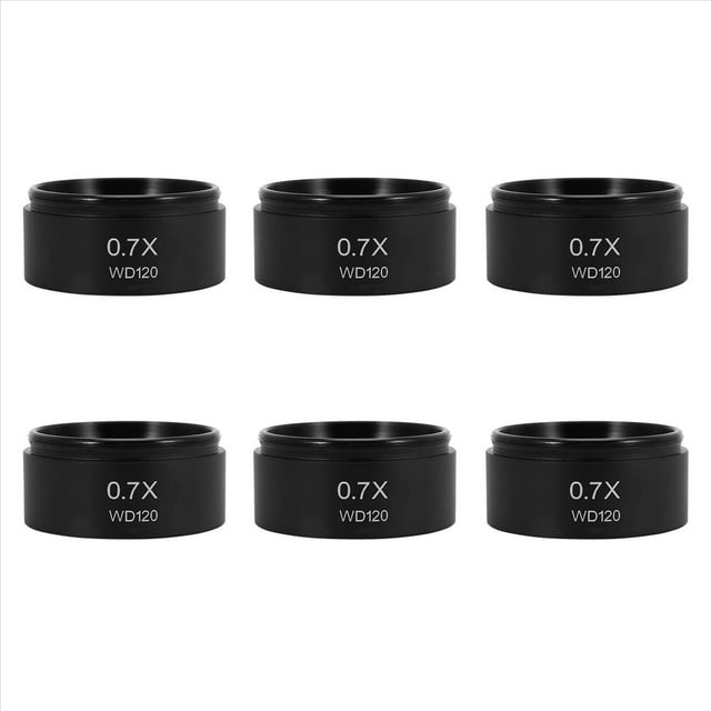 6piezas WD120 0.7X Microscopio EstéReo Trinocular Lente Objetivo Auxiliar Lente Barlow Rosca De 48 Mm