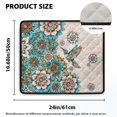 thumbnail image 2 of ZIATUBLES Washing Machine Top Dust Cover Pad Anti-Scratch Washer Dryer Top Protector Mat Water Resistant Laundry Room Kitchen Home Decor Accessories, 24 x 19.7 Inch, Hummingbird Boho Mandala Flower, 2 of 7
