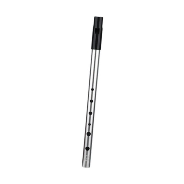 HILABEE Penny Whistle Flute Portable Easily Clean 6 Hole Kids Beginners Music Lovers D Key argent