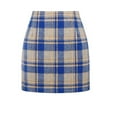 thumbnail image 4 of Cyglowse Plaid Skirts for Women - High Waist A Line Bodycon Pencil Holiday Fall Winter Skirts Trendy Blue 2XL, 4 of 5