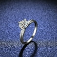 thumbnail image 6 of 18K White Gold Plated 1CT Round Cut Moissanite Ring Women 925 Sterling Silver Jewelry-Size 7.5, 6 of 9