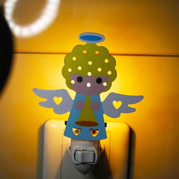Luz Nocturna Navideña Enchufable | Luz Led Nocturna Giratoria de 360° y Cálida de 3000 K para Niños | Decoración Navideña de Plástico Multicolor | Regalo Navideño de Bajo Consumo para Fiestas y Dormi