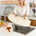 thumbnail image 5 of VCVCOO Placemats Set of 4 Beige Leather Place Mats Waterproof Wipeable Heat Resistant Sturdy Rectangle Kitchen Dining Table Mats for Indoor Outdoor Reversible Easy to Clean Place Mats, 5 of 10