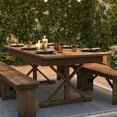 thumbnail image 6 of Flash Furniture 7' x 40" Rectangular Antique Rustic Solid Pine Folding Farm Table with X Legs, 6 of 13