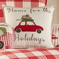 thumbnail image 4 of Levtex Home - Road Trip - Decorative Pillow (18X18in.) - Embroidered - Home For The Holidays - Red, Green, Blue, Black and White, 4 of 5
