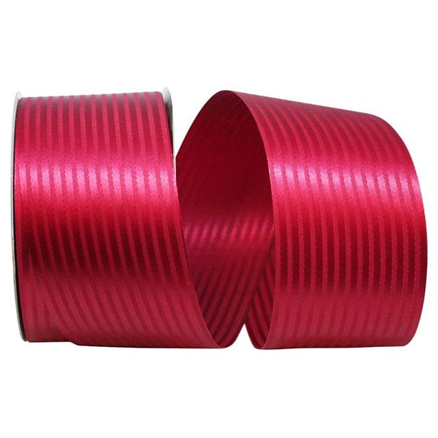Reliant Ribbon 5800-090-40K 20.5 in. 50 Yards Tux Stripe Ribbon, Burgundy