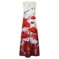 thumbnail image 4 of Brilliant Womens Dresses Plus Size Women's Casual Long Dress with Pocket Floral Print Sleeveless Maxi Dress Summer Red 3XL-5XL, 4 of 9