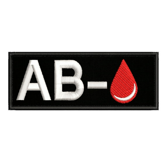 AB Negative Blood Type Embroidered DIY Iron on or Sew-on Decorative Patch Badge Emblem Appliques Humor Saying Military Tactical Biker Emblem Series