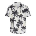thumbnail image 5 of Blusa y camisa de manga corta con cuello vuelto Camisa casual para hombre Camisa de bolos vintage de manga corta Camisas de verano de playa cubana Camisa con botones Blusa para hombre Poliéster, 5 of 5