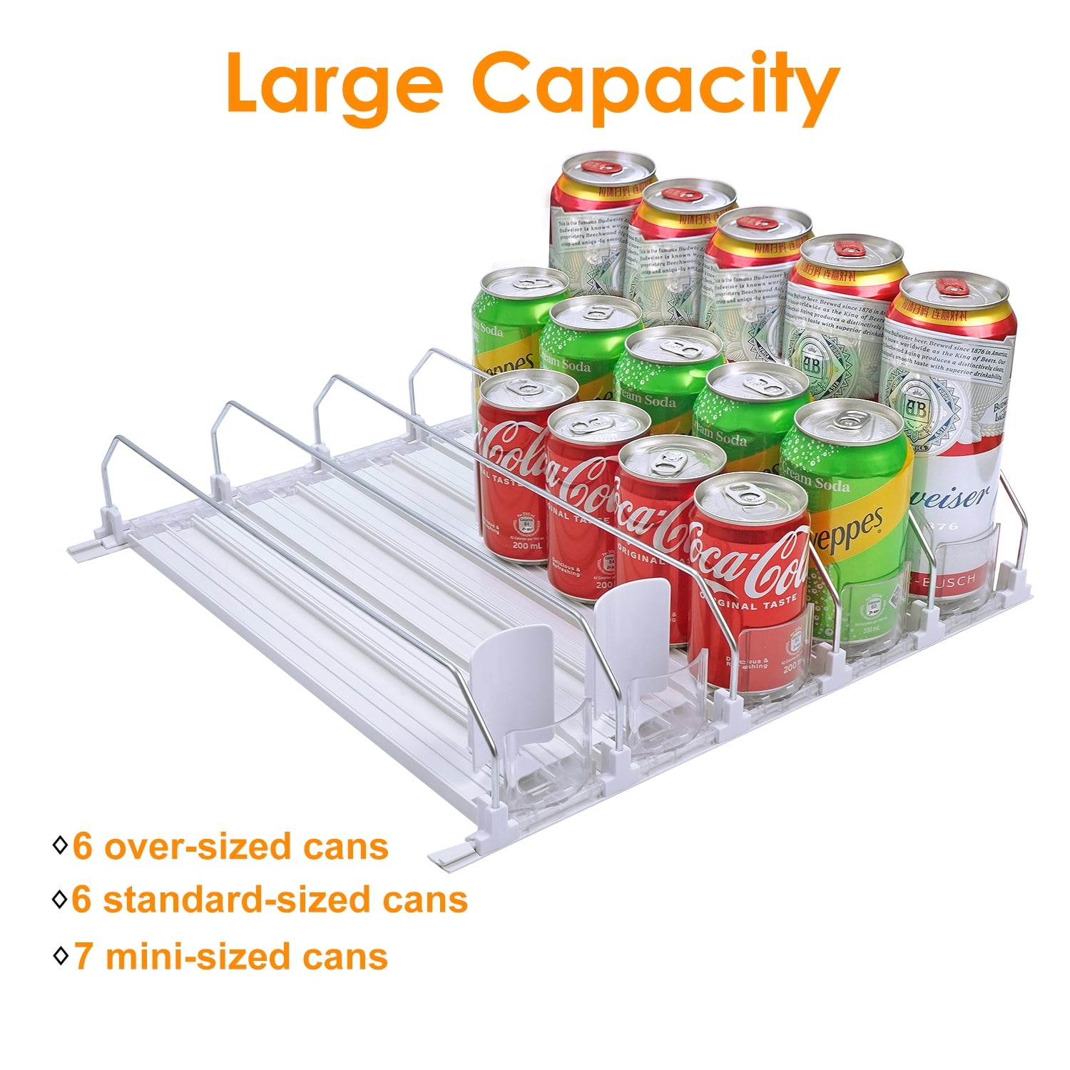 Drink Organizer for Fridge, Baraiser Self-Pushing Soda Can Dispenser for  Refrigerator, Width Adjustable Drink Storage for Pantry, Automatic Drink  Dispenser(4 Rows, White) - Yahoo Shopping