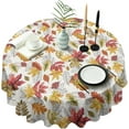 thumbnail image 4 of Polyester Round 60 x 60 Inch Washable Reusable Waterproof Table Cloth - Watercolor Maple Leaves Print Print Table Cover for Autumn/Fall/Harvest Decoration, 4 of 4