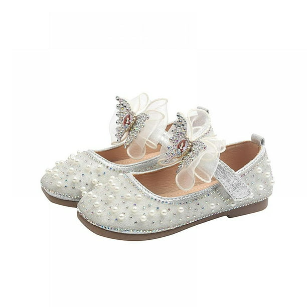 GYRATEDREAM Girls Toddler/Little Kid Dress Flats Shoes Pearls Bow Girl ...