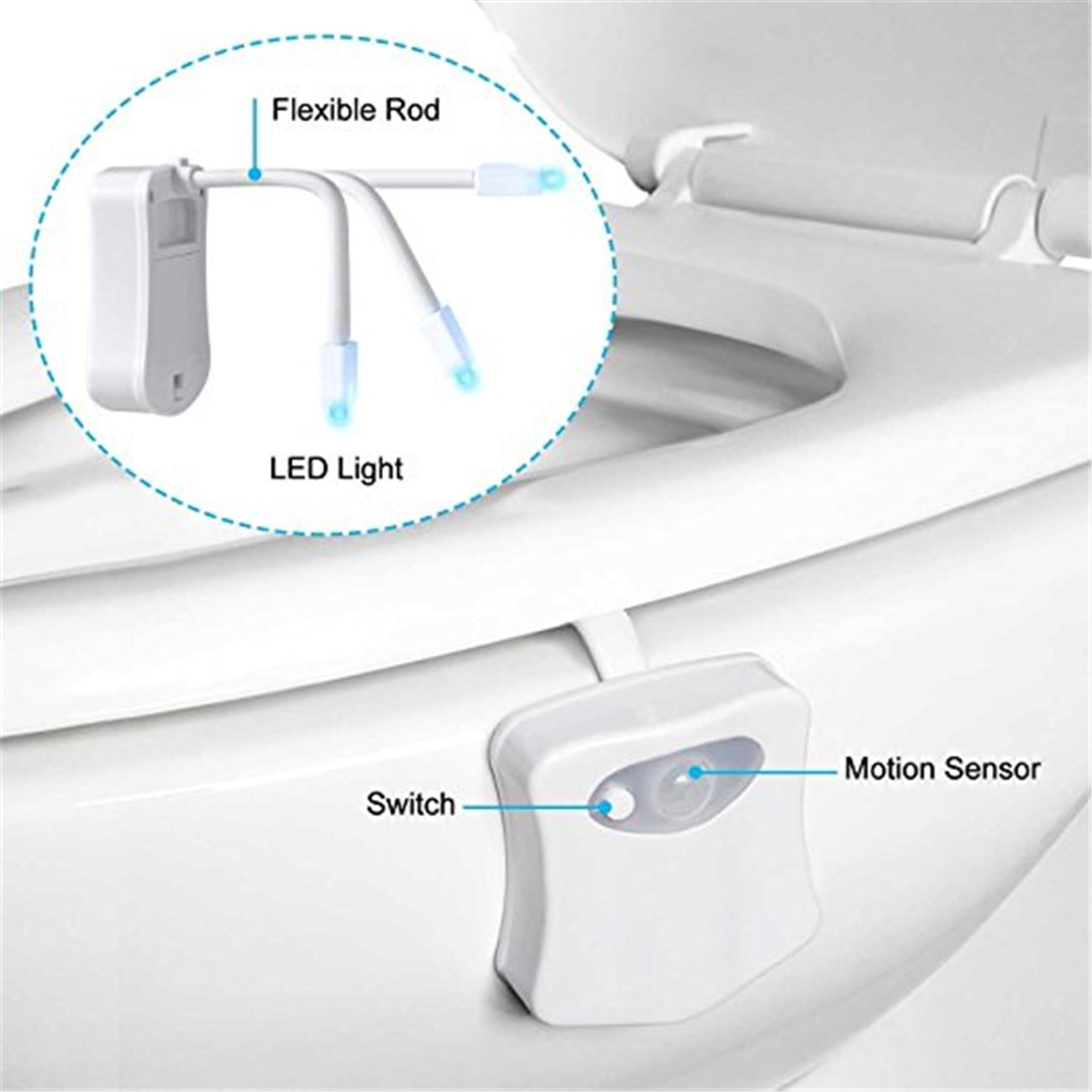 8-Color Toliet Bathroom Human Body Auto Motion Sensor Seat Light Night Lamp PA